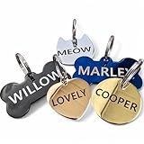 Personalised Engraved Pet ID Tags for Your Dog Or Cat - Multiple Shapes - in 2 Sizes (Bone)