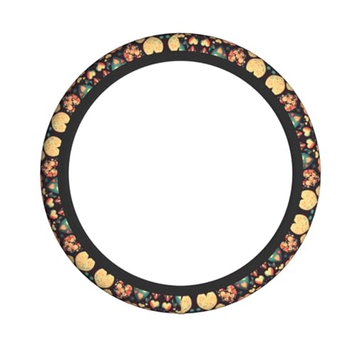 Heart Crush Flower Car Steering Wheel Cover 15-inch, Easy Installation,