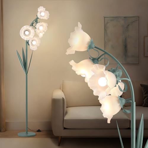 5-Light Flower Floor Lamp 3-Color Floral Standing Lamp for Living Room