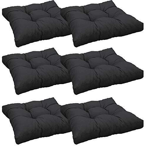 NYVI Loungekissen SmartLounge 50x50 cm Anthrazit 6er Set - Wasserabweisende Sitzkissen für Indoor und Outdoor - Stuhlkissen für Rattanmöbel und Gartenmöbel