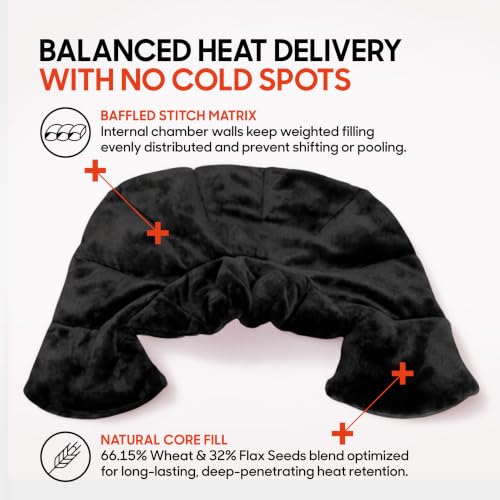 Image of Sharper Image Heated Neck & Shoulder Wrap - Microwavable Warm & Cooling Plush Pad, Scented Aromatherapy (100% Natural Lavender & Herb Spa Blend), Pain Tension Headache Relief Therapy, Gift for Women