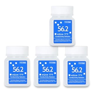 YINMIK 56.2mS Conductivity Solution, 35ppt Salinity Calibration Fluid, Salt buff Solution for Salt Meter&Salt Refractometer of Aquarium, EC Calibration liquid for EC Meter TDS Tester, 4 Bottle of 50mL