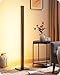 EDISHINE Mid Century Modern Floor Lamp with Remote, Dimmable Wood LED Corner Lamp, Minimalist Standing Mood Lighting for Living Room, Bedroom, Office, 7 Color Temperature 2700K~6000K, 48.43