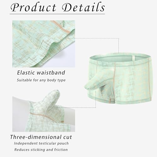 Mens Dual Pouch Underwear Printing Silky Boxers Underwear for Men 1 to 4 Pack3