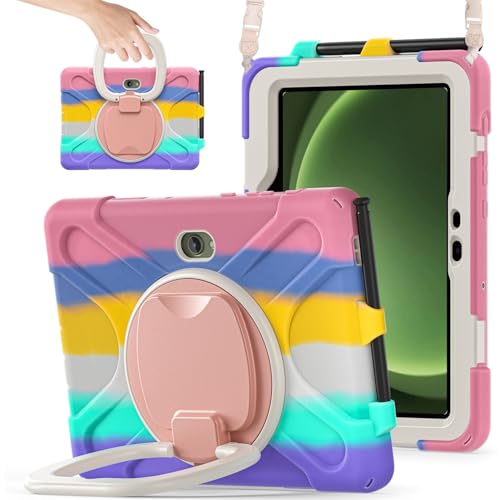 Protection Samsung Galaxy Tab Active5 antichoc rose avec support rotatif 360 et poignée JZ