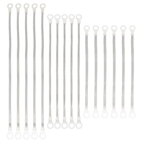 GOMAKERER 15 Pcs 3 Sizes Automotive Ground Straps, Engine Ground Strap Brass Copper Ground Straps Flat Wire Ground Strap for Most Cars