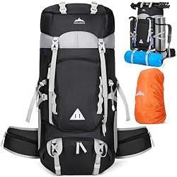 IGOLUMON Mochila de Senderismo de 60L Impermeable ...: Impermeable y duradera：La mochila de trekking está fabricada con material de nailon fuerte y resistente a los desgarros y arañazos. La cubierta impermeable incorporada en la fondos mantiene la lluvia y el polvo fuera de la mochila y cuenta con un pat...