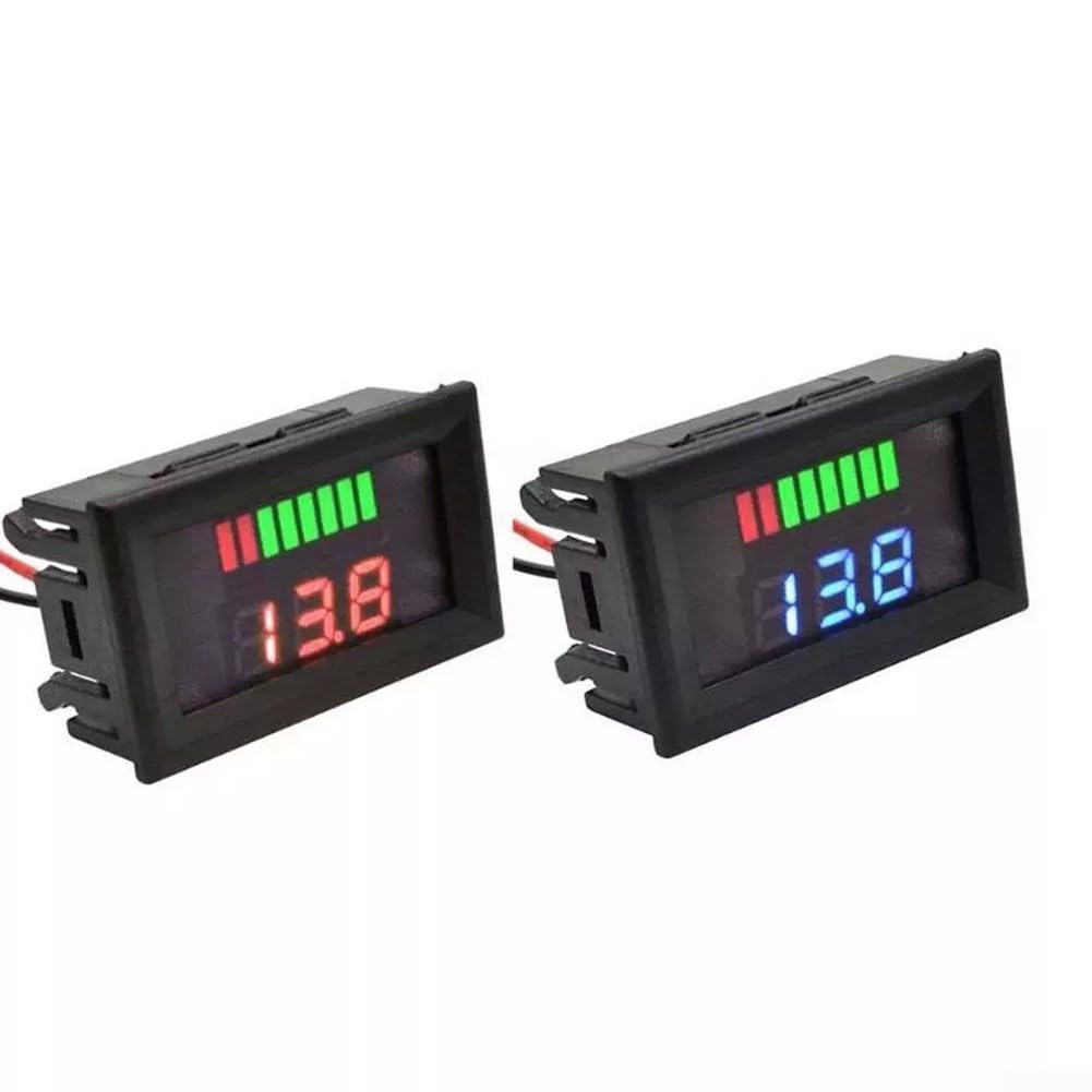 HanOaki 2PCS Digital Voltmeter Gauge for Vehicle Marine Motorcycle 12V 72V DC Voltage Meter Monitor with Digital LED Display