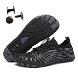 Grounding Shoes with Copper Rivet in Sole for Men and Women – Barefoot Mesh Footwear with Rubber Sole, Wide Toe Box, Lightweight & Breathable (Black8305, Adult, Men, 10.5, Numeric, US Footwear Size System, Medium)