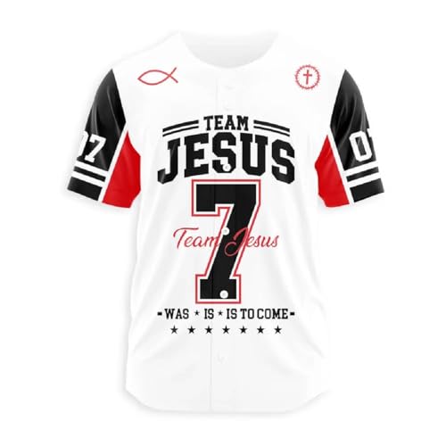 Camiseta Oversized de Béisbol Christian para Mujer y Hombre con Malla, Estilo Deportivo, Gráfico Team Jesus, Religiosa y Transpirable