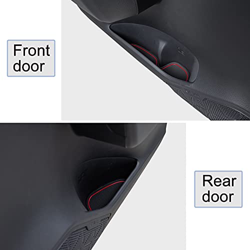 JDMCAR Liner Accessories Compatible with Toyota RAV4 2024 2023 2022 2021 2020 2019 and 2021-2024 RAV4 Prime, Custom Fit Cup Holder, Center Console, and Door Pockets Inserts Kit (Red Trim) - 15 PC Set