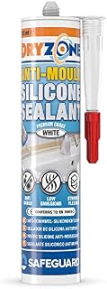 Dryzone Anti-Mould Silicone Sealant (310 ml White) Premium Sanitary-Grade, Low VOC Sealant for Bathroom and Kitchen
