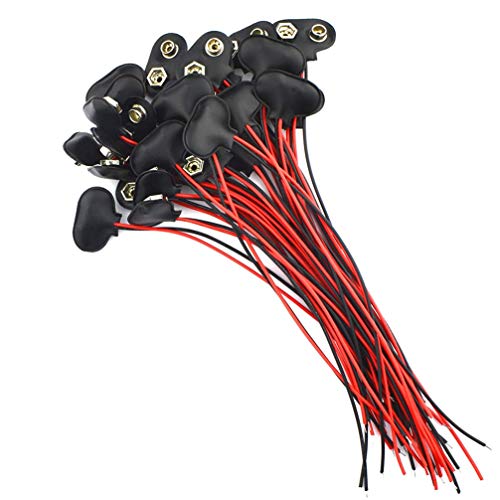 9V Battery Clip Connector Leather Shell Buckles T Type Clip Connector for 9V