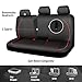CAR PASS Leather Back Seat Cover,Piping Waterproof Bench Seat Cover, Rear Seat Cover Universal Fit for Cars Sedans SUVs Truck 95% Automotive Interior Backseat Car Covers (Rear,Black and Red)