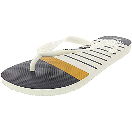 Havaianas Top Nautical Flip Flop Sandal White/Navy Blue/Mustard EU 45/46 (US Men's 13) M