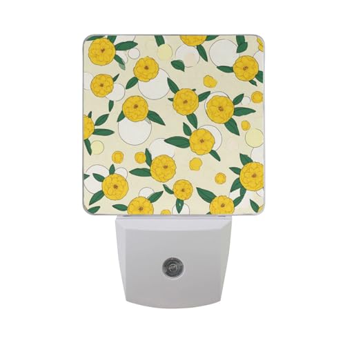 Lámpara de noche LED sensor amarillo con hojas verdes miniatura 7