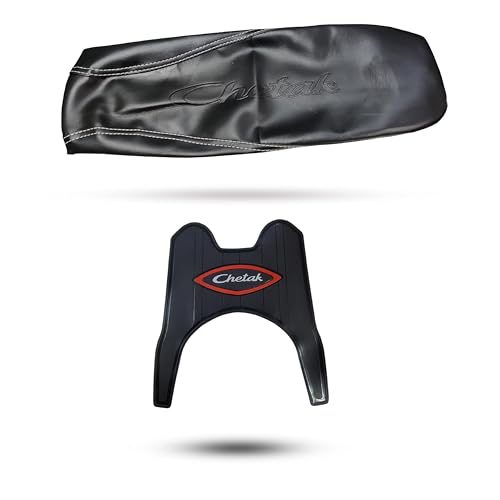 Image of EV Chetak Seat Cover with Anti Skid 3D Footmat Compatible with EV Bajaj CHETAK 3501, 3502 & 3503 3D