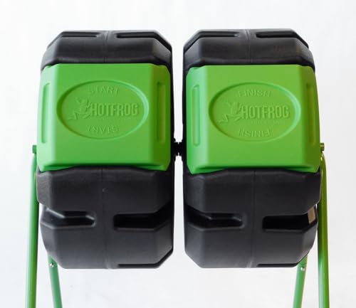 Image of FCMP Outdoor HOTFROG Dual Body Tumbling Composter (HF-DBC4000) Black & Green (37-Gallon)