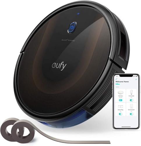 Image of eufy RoboVac 30C Slim Robot Vacuum Cleaner, Thin Wi-Fi Robotic Vacuum with 1500Pa Strong Suction, Quiet Self-Charging, Boundary Strips Included, Cleans Hard Floors to Medium-Pile Carpets