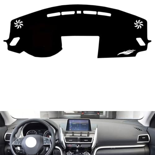 Leather Dash Board Cover mat Compatible with Mitsubishi Eclipse Cross （NO HUD） ，Dashboard Cover(Black)