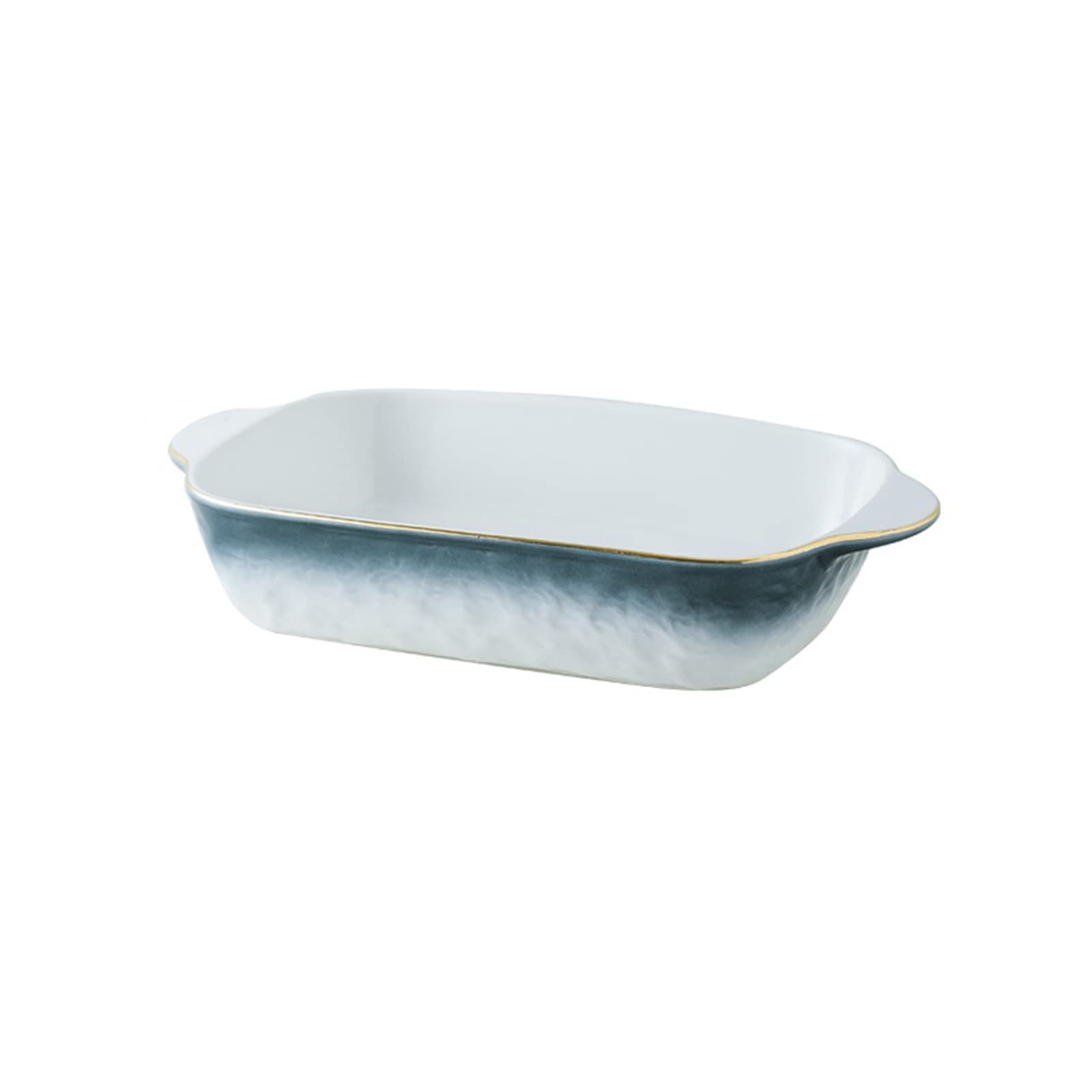 Obuuszne naczynie do pieczenia, naczynie do pieczenia Domowa blacha do pieczenia Kolor gradientu Złota krawędź Naczynie do pieczenia Ceramiczne naczynia do pieczenia Porcelanowe naczynia kuchenne (Kol
