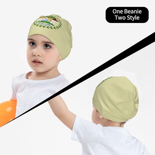 National Emblem of Belize Children Hip Hop Knitted Hat Kids Elastic Leisure Knit Cap Warm Sleep Beanies Black4