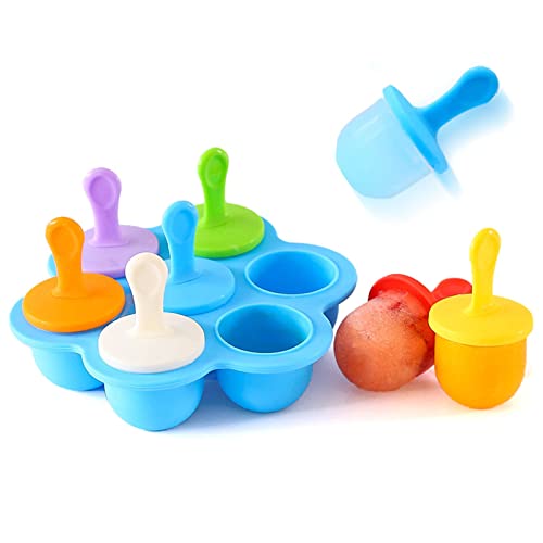 Ice Cream Mold Helado De 7 Agujeros Mini Popsicle Silicona Reutilizable Poleras Helado Molde Helados Silicona Moldes De Paletas Mini Molde De Paleta De Silicona Para Helado Casero Moldes Paletas