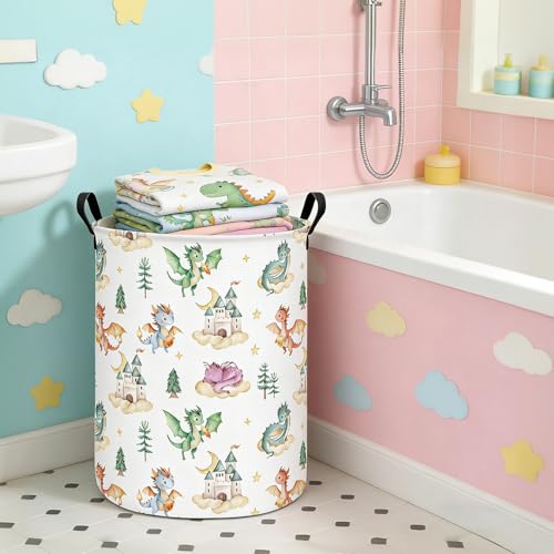 Image of Dragon Fabric Storage Bin Nursery Organizer Basket