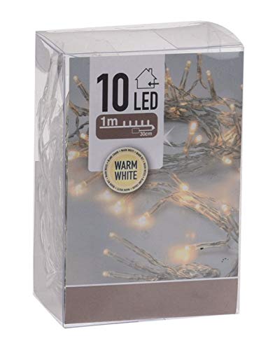 Spetebo LED Lichterkette warm weiß mit Timer - 1 m Länge mit 10 LED...