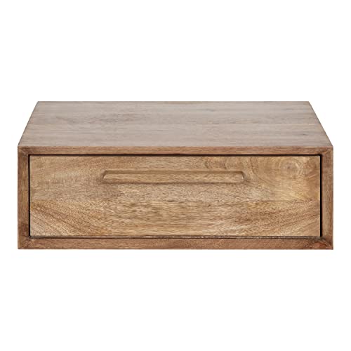 Kate and Laurel McCutcheon Floating Wood Storage Shelf; 18 x 12 x 6; Natural Wood; Decorative Transitional Floating Bedroom Nightstand with a Concealed Cubby Compartment by Kate and Laurel - Image 3