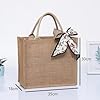 Sac en Jute Naturel Imperméable, Sac d'Épicerie Portable à Bandoulière, Fourre-Tout Rétro à Grande Capacité pour Femmes (35 x 30 x 18 cm) #4