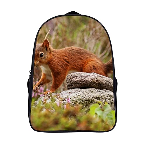 Sac d'école unisexe animal écureuil cool et grand sac à dos de loisirs 3D