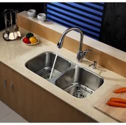 Kraus KBU22-KPF2120-SD20SS Precision Sink/Faucet Combo Stainless Steel ...