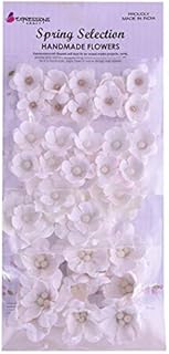 immix Expressions Craft Handmade Paper Flower Spring Flora for (Crafting) Mixed Media, Scrapbook, layouts, DIY Crafts, Home décor and Favors (Glam Pearl)-picture-12