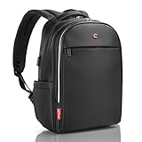 all4way Mochila Portátil Antirobo negra - RFID bloqueo Puerto de carga USB - SWISS Diseño Mochila Negocio Universidad Viajar - Mochila impermeable para hombres, mujeres, modelo nuevo de 15,6"