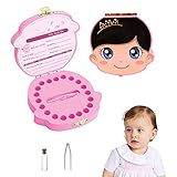 Caja de dientes de leche,Caja para Guardar Dientes, Caja de Almacenamiento de Dientes, Caja de dientes con dos diseños para niñas y niños, Caja de regalo para dientes de leche (Rosa)