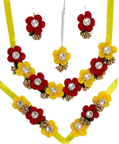 See full amazon price history chart for BengCraft Floral Haldi Jewelry Set for Bridal and Bridemates - Ideal for Mehndi, Baby Shower, Wedding Functions - Includes Necklace, Earrings, Maangtika, Bracelet BengCraft Floral Haldi Jewelry Set for Bridal and Bridemates - Ideal for Mehndi, Baby Shower, Wedding Functions - Includes Necklace, Earrings, Maangtika, Bracelet (B0C2V5FJ4P) Amazon Price History, Amazon Price Tracker