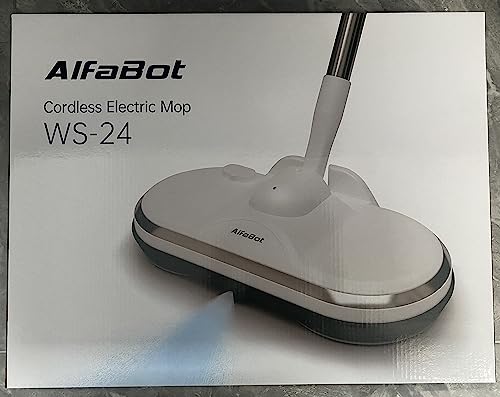 Cordless Electric Mop for Floor Cleaning, AlfaBot WS-24 Electric Spin Mop, Electric Mop with Water Sprayer and LED Headlight, Lightweight & Rechargeable Floor Scrubber for Hardwood Tile Floors - Image 8