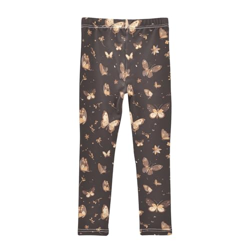 KLL Butterfly Beautiful Brown Toddler Baby Girl Cotton Leggings Soft High Waisted Athleisure Pants Running2