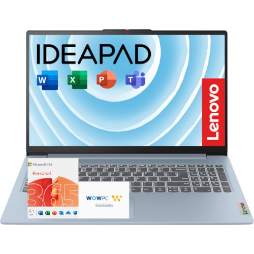 Image of Lenovo IdeaPad Slim 3i • 15.6 inch FHD Laptop with Microsoft Office 365 • Intel N150 • 8GB DDR5 • 128GB PCle SSD • Lightweight • Win 11