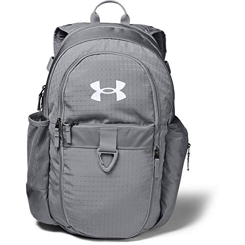 Under Armour Mochila masculina Lacrosse, Mochila de lacrosse, Aço (035)/Branco, One Size