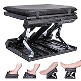 Foot Rest for Under Desk at Work Enlarged, Ergonomic Footrest with Adjustable Height and Angle, Foldable Foot Stool with Removable Pad Massage Beads for Office Gaming Chair Black