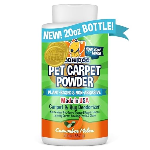 Bodhi Dog Natural Dog Odor Carpet Powder | Dry Pet Smell Eliminator | Remove Urine Smells | Plant Based and Biodegradable Room Powder | Loosens Fur and Dirt (Pack of 1)