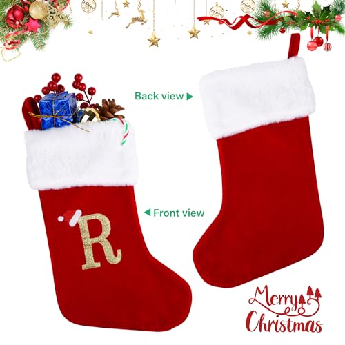 image for Sailup 20 Inches Monogram Christmas Stockings with Letters, Large Supe