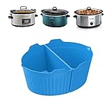 Slow Cook Divider Silicone Liners, 7 Qt Crockpot and Slow Cook Compatible, Cook Two Dishes At Once - Easy Cleanup Dishwasher, BPA Free 7 Quart Fit with Crock Pot Black Liners