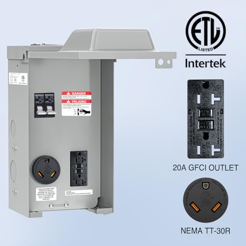 Image of Nilight 20 30 Amp RV Power Outlet Box with Breaker 125V TT-30R GFCI