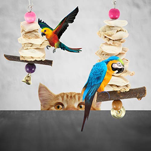 Balacoo 2Pcs Papagaio Osso de Choco Periquitos Brinquedo Gaiola de Pássaro Bico Guarnição Pedra De C
