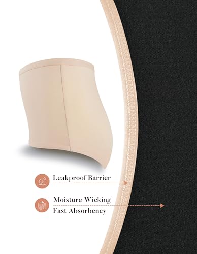 Image of AIRCUTE Washable Urinary Incontinence Protective Underwear for Women Leak Proof Absorbent Reusable Panties 60ML 1 Pack (Beige, 6X-Large)