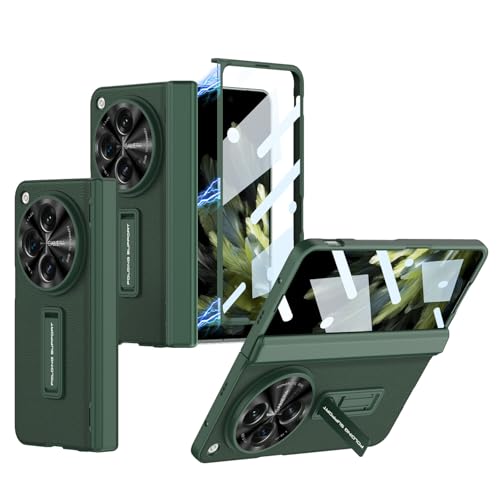 Protection intégrale Oppo Find N3, étui rigide vert foncé et film d'écran