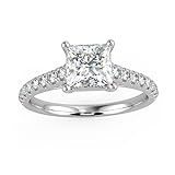 BFD 1.00 CT Princess Cut Diamond Engagement Ring In White Gold,UK Hallmarked, D/VVS Size N